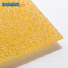 Custom Size UV Coating Yellow Lexan Textured Solid Polycarbonate Sheet